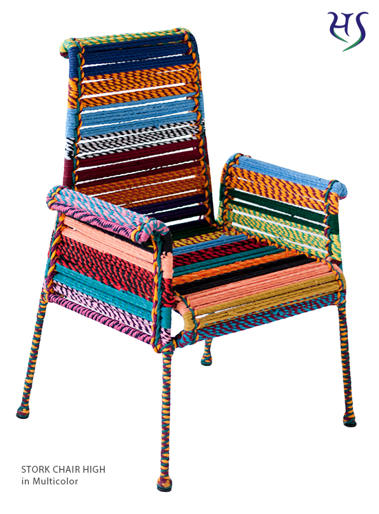 Stork Chair High Multicolor Katran Collection by Sahil & Sarthak